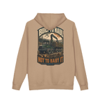 Back artwork on BUILT TO HAUL™ Forestry Log Forwarder Hoodie in Sandstone