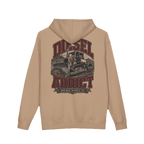 Back artwork on DIESEL ADDICT™ Crawler Dozer Hoodie in Sandstone