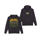Front and back views of DIESEL ADDICT™ Articulated Tractor Hoodie in Black