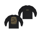 Front and back views of DIESEL ADDICT Motor Grader Heavy Cotton Long Sleeve in Black