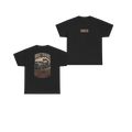 Front and back views of BUILT TO HAUL Concrete Mixer Heavy Cotton Tee in Black