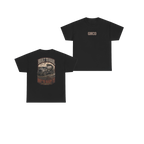 Front and back views of BUILT TO HAUL Concrete Mixer Heavy Cotton Tee in Black