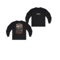 Front and back views of BUILT TO HAUL Concrete Mixer Heavy Cotton Long Sleeve in Black