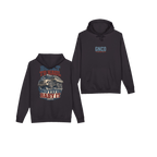 Front and back views of BUILT TO HAUL™ Articulated Quarry Hauler Hoodie in Black