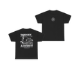 Front and back views of DIESEL ADDICT Excavator Tools Of The Trade Heavy Cotton Tee in Black
