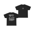 Front and back views of DIESEL ADDICT Excavator Tools Of The Trade Heavy Cotton Tee in Black