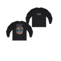 Front and back views of BUILT TO HAUL Articulated Quarry Hauler Heavy Cotton Long Sleeve in Black
