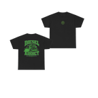 Front and back views of DIESEL ADDICT Thermal Break Heavy Cotton Tee in Black