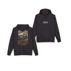 Front and back views of BUILT TO HAUL™ Concrete Mixer Hoodie in Black