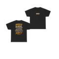 Front and back views of BUILT TO HAUL Transformer Heavy-Haul Heavy Cotton Tee in Black