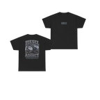 Front and back views of DIESEL ADDICT Excavator Heavy Cotton Tee in Black