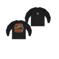 Front and back views of DIESEL ADDICT Lake Freighter Heavy Cotton Long Sleeve in Black