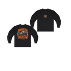 Front and back views of DIESEL ADDICT Lake Freighter Heavy Cotton Long Sleeve in Black