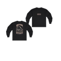 Front and back views of BUILT TO HAUL Telehandler Heavy Cotton Long Sleeve in Black