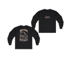 Front and back views of BUILT TO HAUL Telehandler Heavy Cotton Long Sleeve in Black