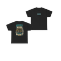 Front and back views of BUILT TO HAUL Mining Haul Truck Heavy Cotton Tee in Black