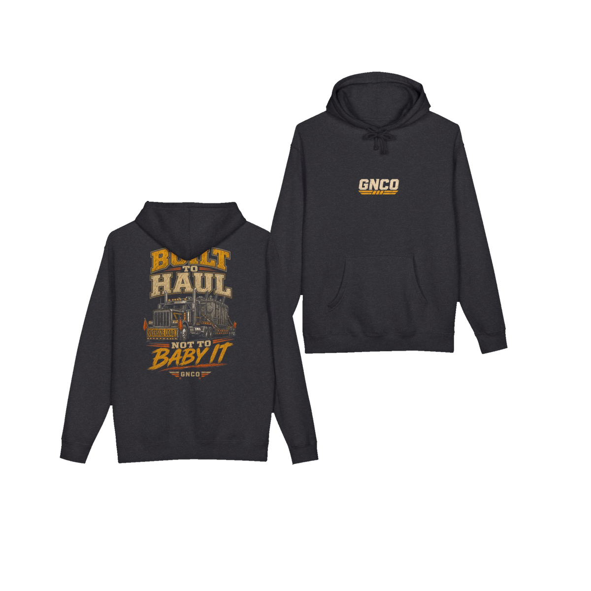 Front and back views of BUILT TO HAUL™ Transformer Heavy-Haul Hoodie in Charcoal Heather