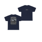 Front and back views of DIESEL ADDICT Excavator Heavy Cotton Tee in Navy