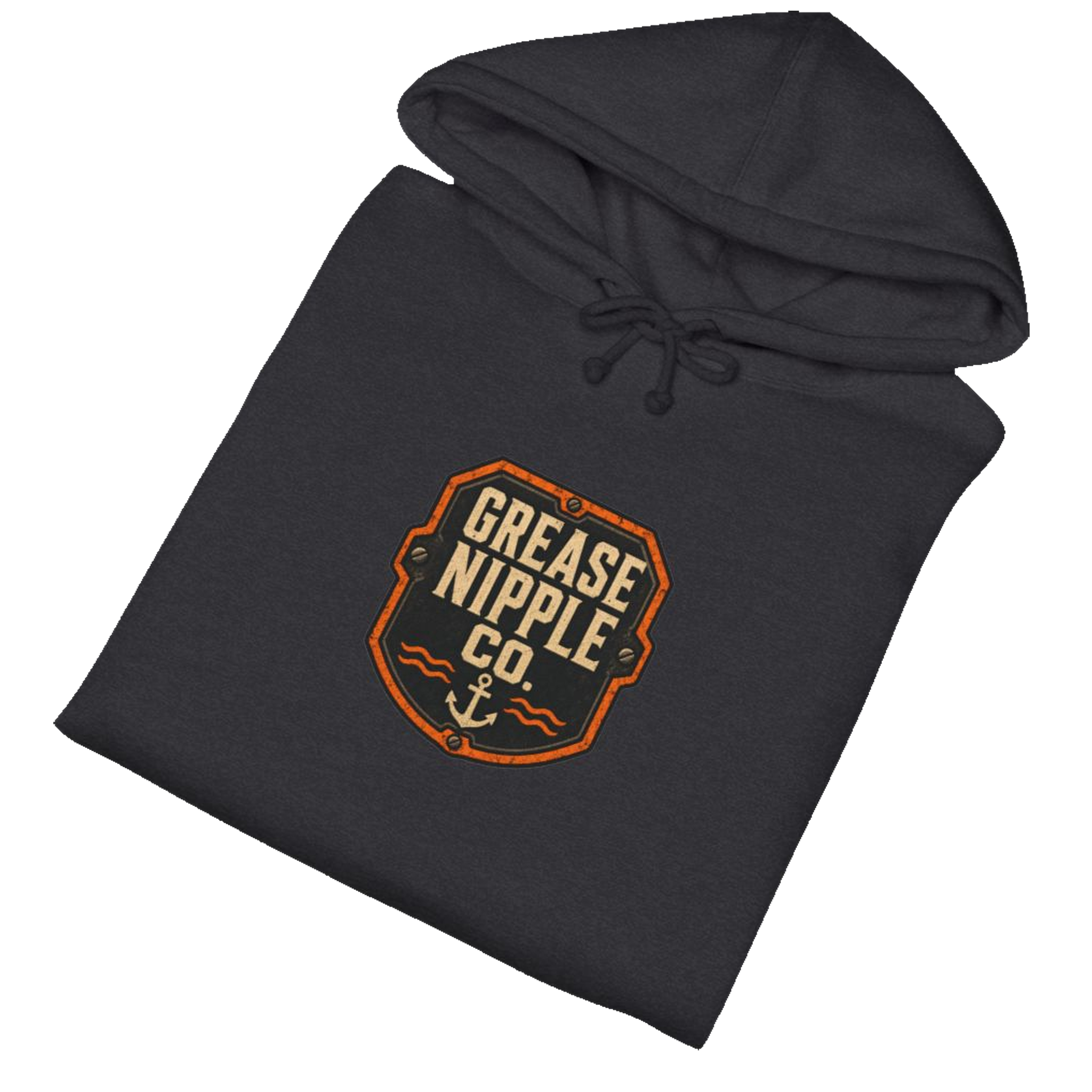 Folded DIESEL ADDICT™ Lake Freighter Hoodie in Charcoal Heather