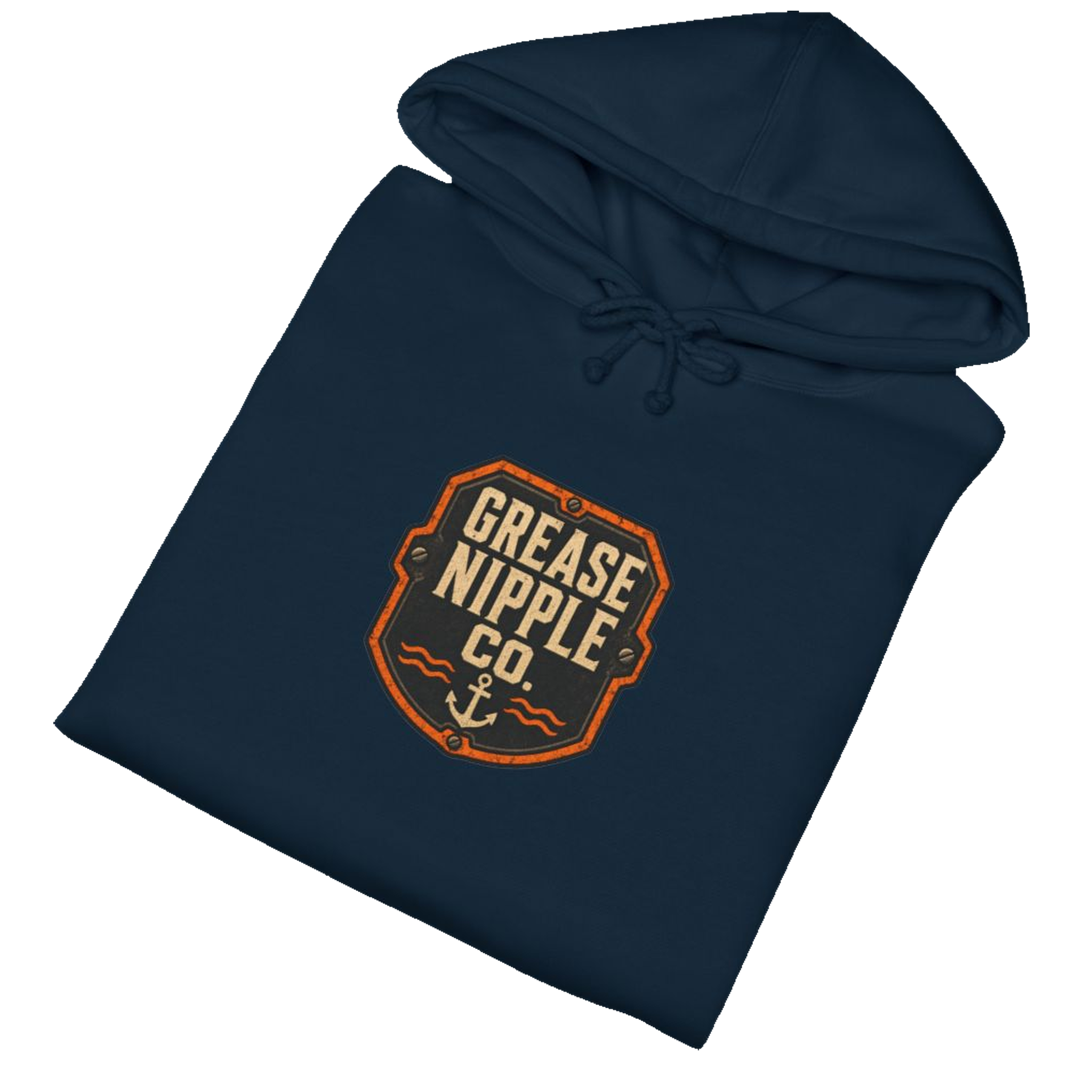 Folded DIESEL ADDICT™ Lake Freighter Hoodie in Navy