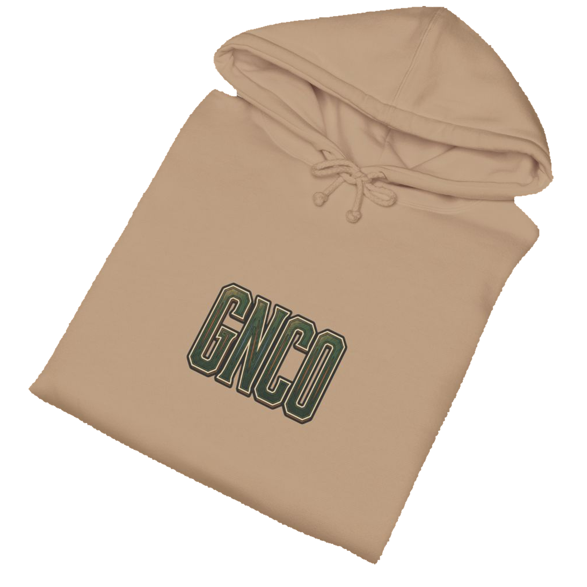 Folded BUILT TO HAUL™ Forestry Log Forwarder Hoodie in Sandstone
