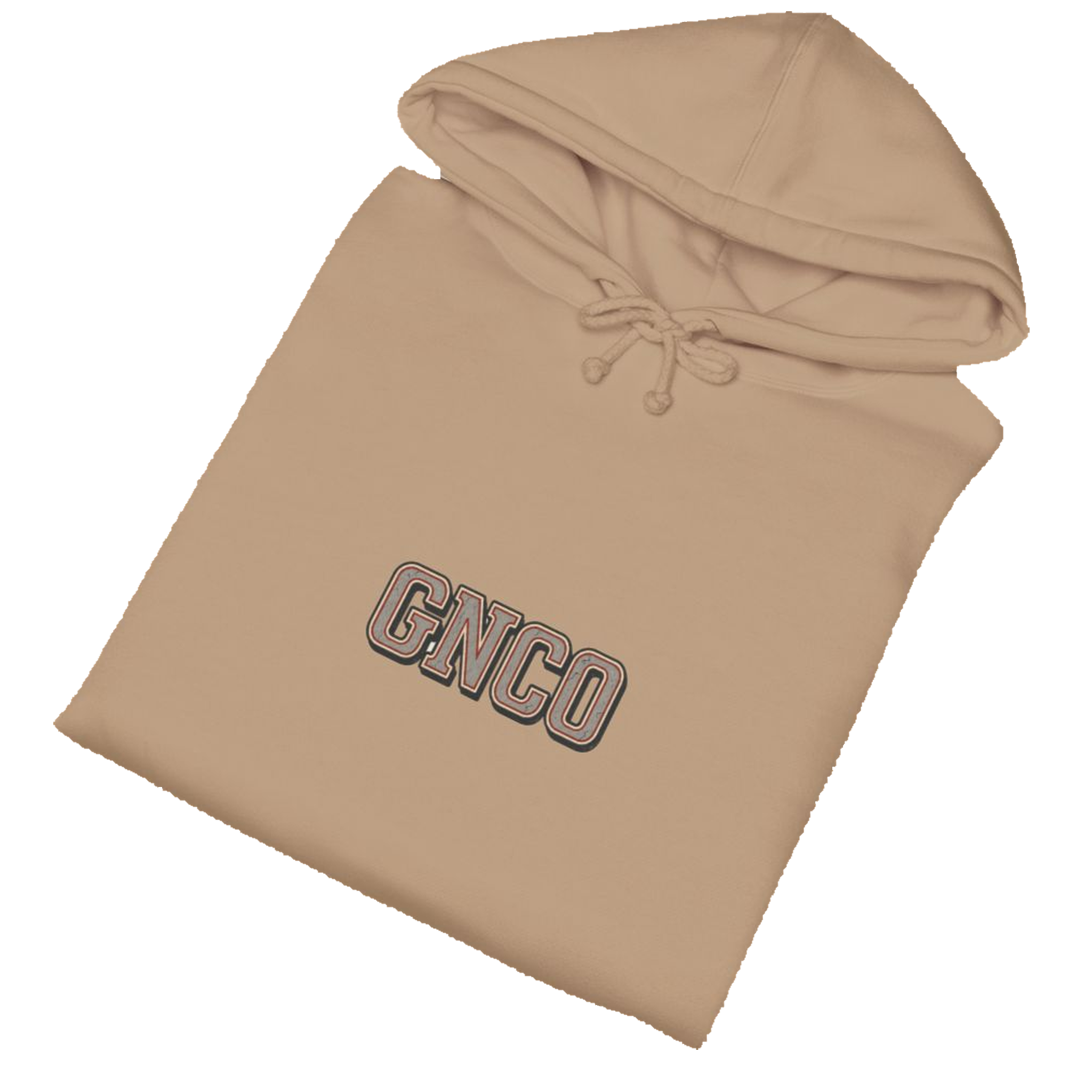 Folded BUILT TO HAUL™ Concrete Mixer Hoodie in Sandstone