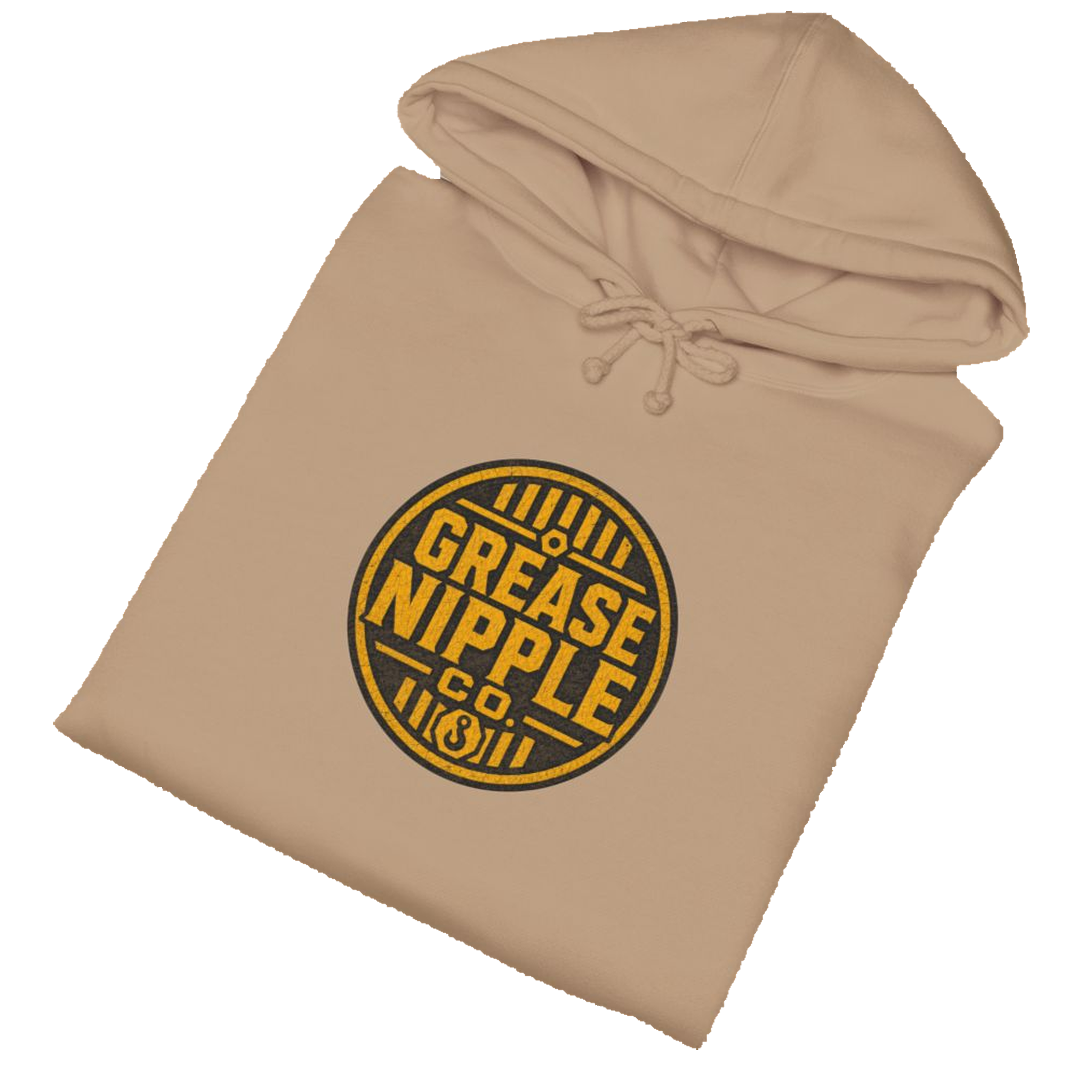 Folded DIESEL ADDICT™ Crawler Crane Hoodie in Sandstone
