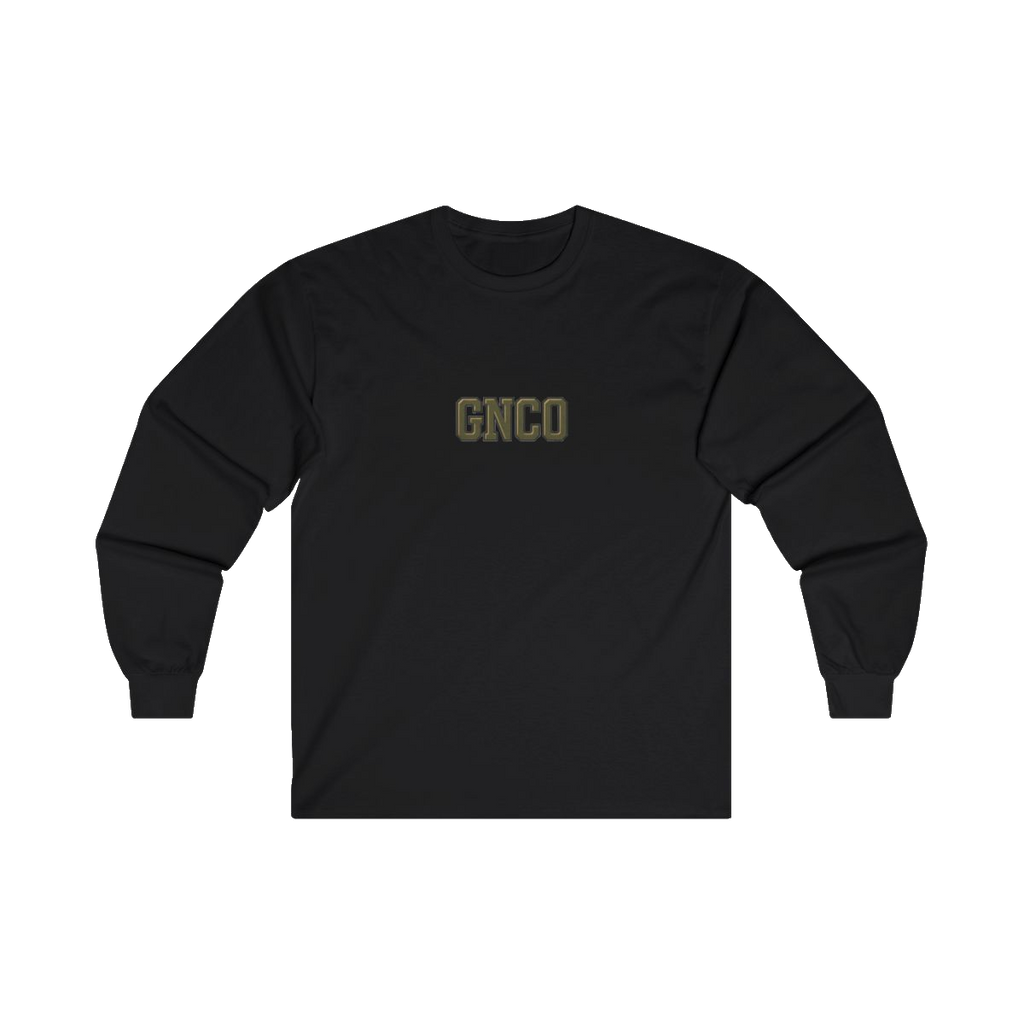 Front GNCO chest mark on DIESEL ADDICT Motor Grader Heavy Cotton Long Sleeve in Black
