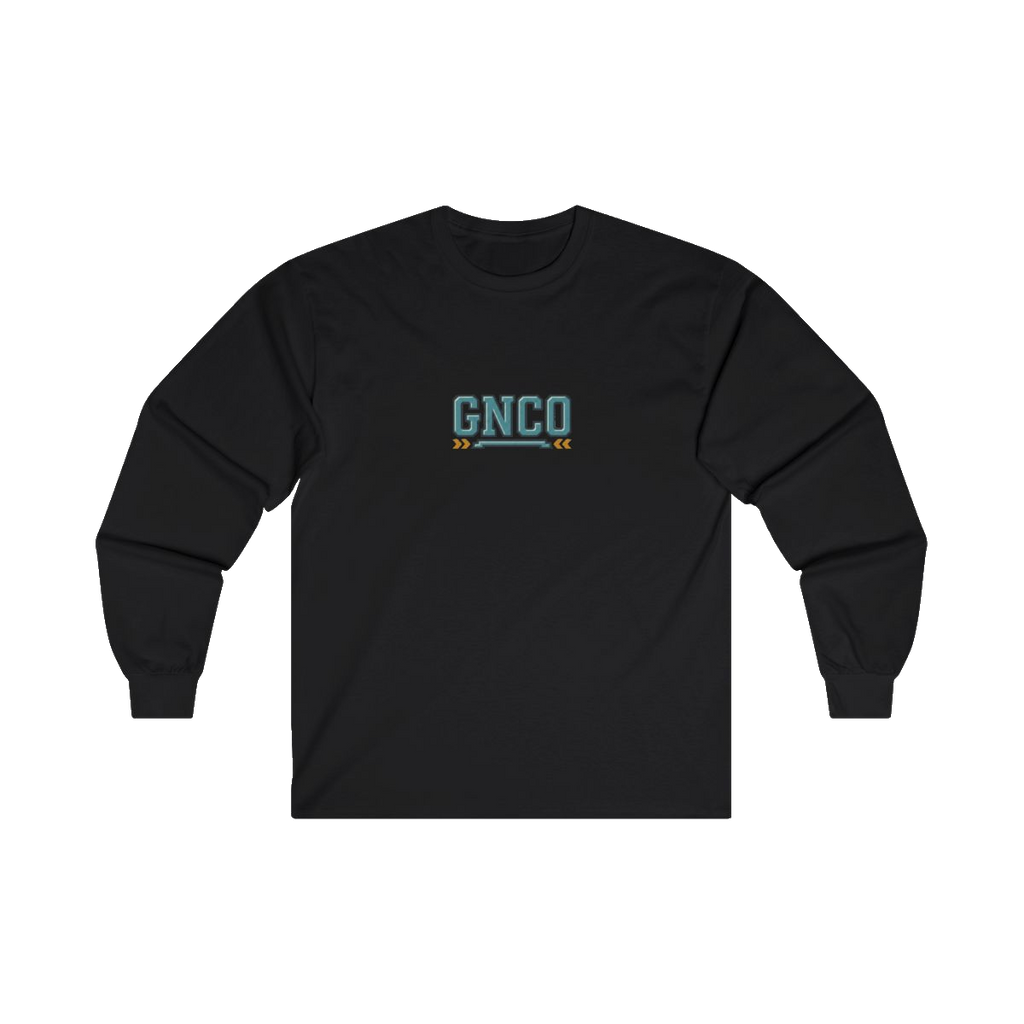 Front GNCO chest mark on BUILT TO HAUL Mining Haul Truck Heavy Cotton Long Sleeve in Black