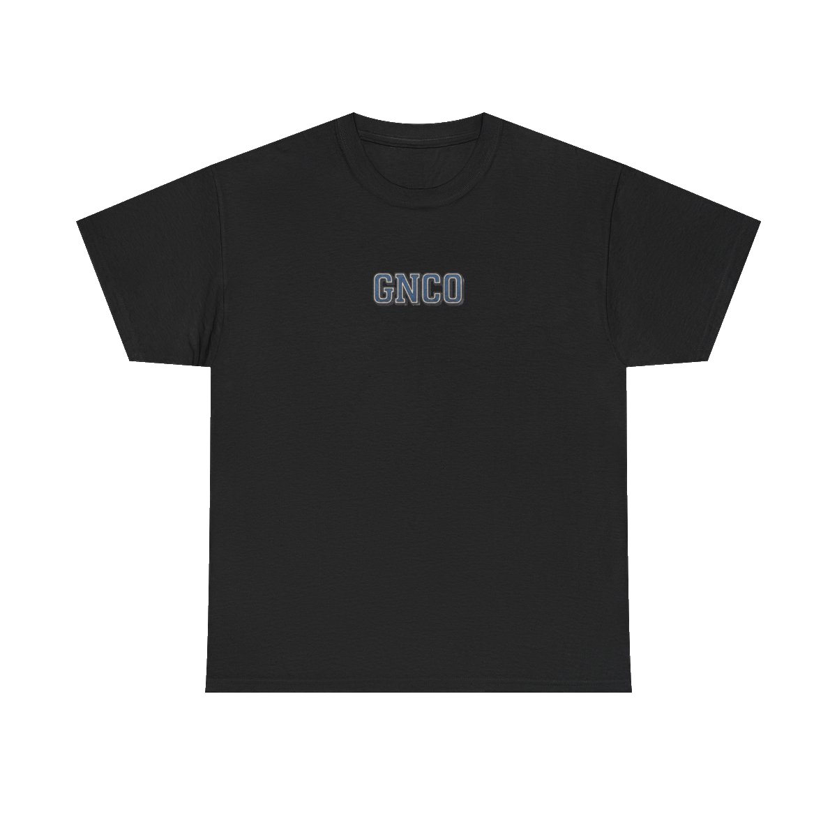 Front GNCO chest mark on BUILT TO HAUL Wheel Tractor-Scraper Heavy Cotton Tee in Black