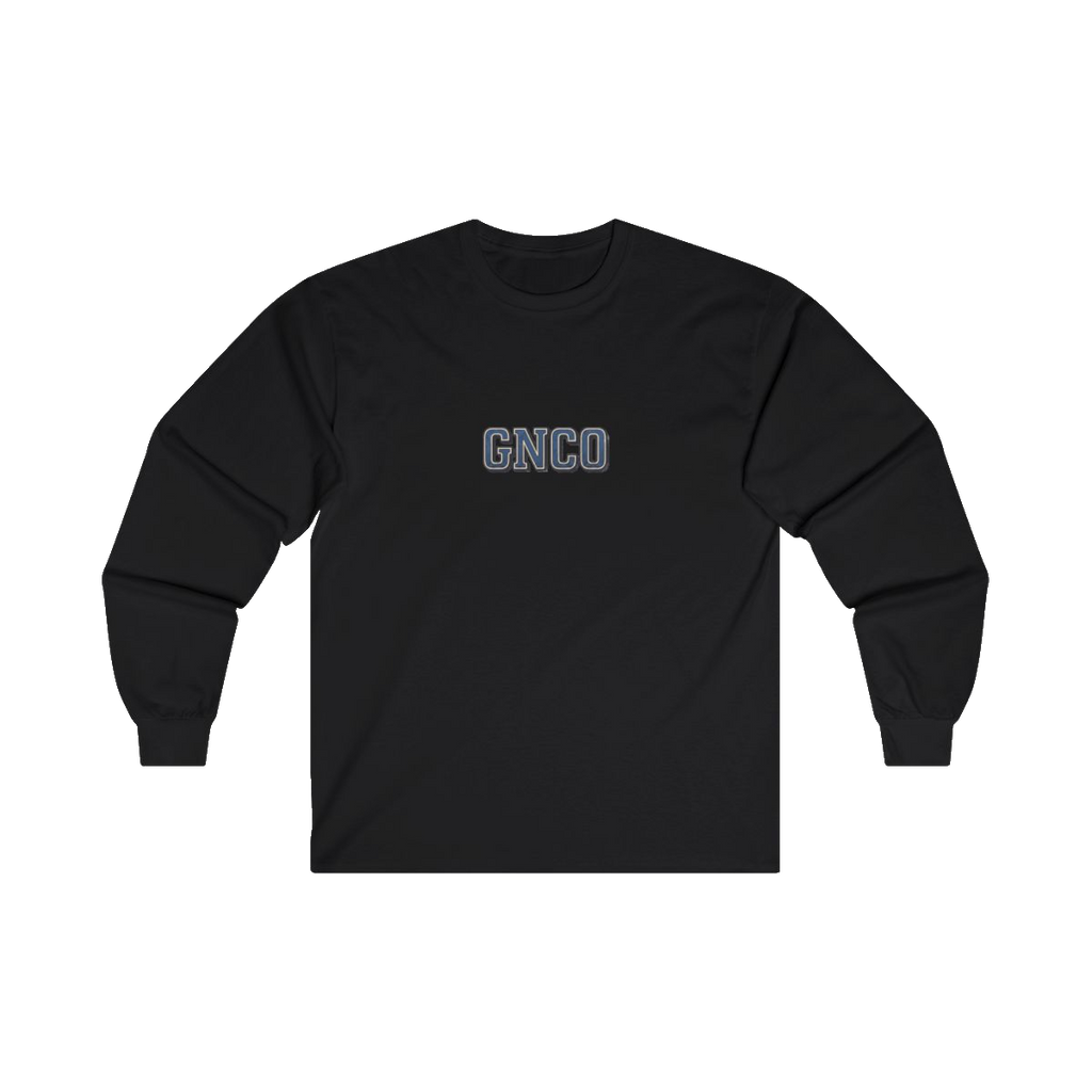 Front GNCO chest mark on BUILT TO HAUL Wheel Tractor-Scraper Heavy Cotton Long Sleeve in Black