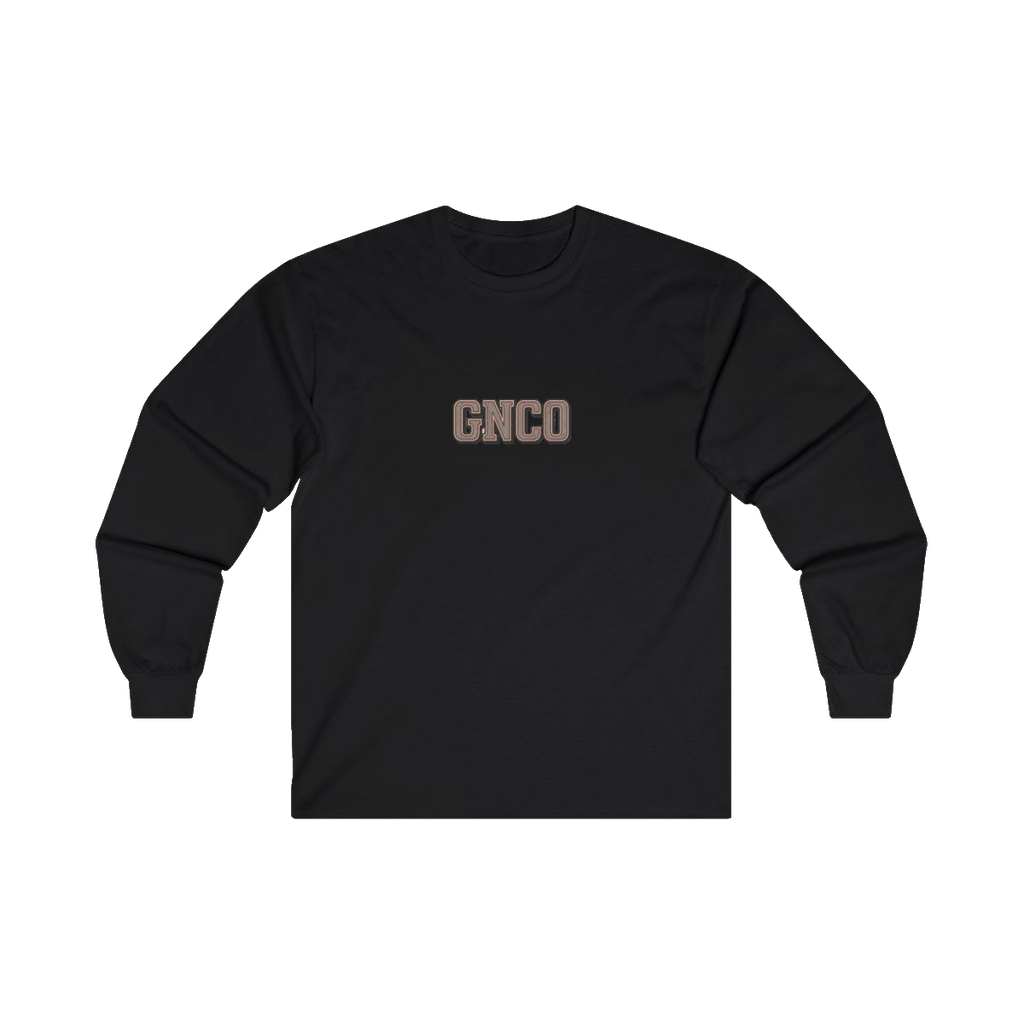 Front GNCO chest mark on BUILT TO HAUL Concrete Mixer Heavy Cotton Long Sleeve in Black