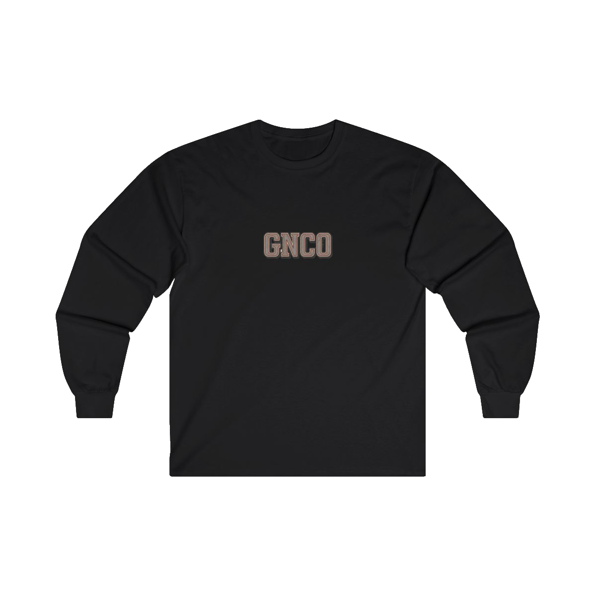 Front GNCO chest mark on BUILT TO HAUL Concrete Mixer Heavy Cotton Long Sleeve in Black