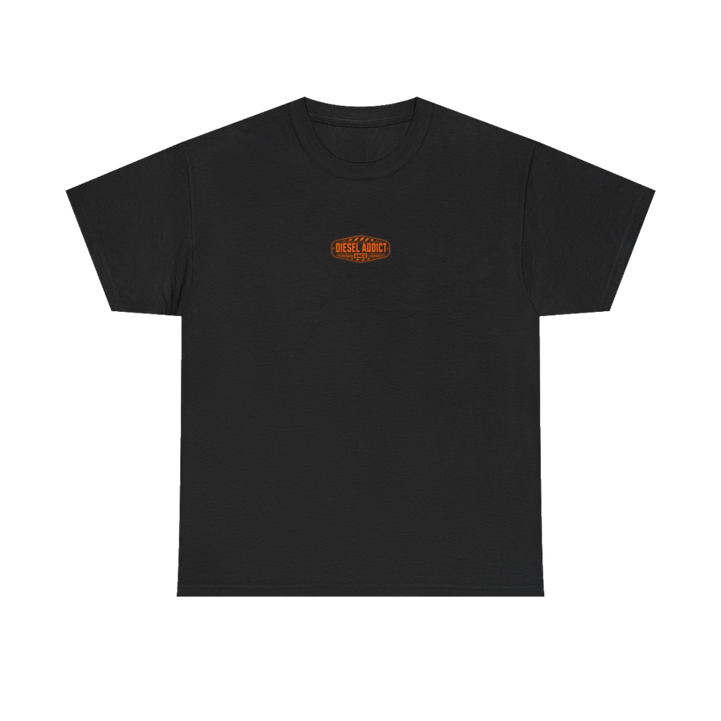 Front GNCO chest mark on DIESEL ADDICT Quarry Haul Truck Heavy Cotton Tee in Black