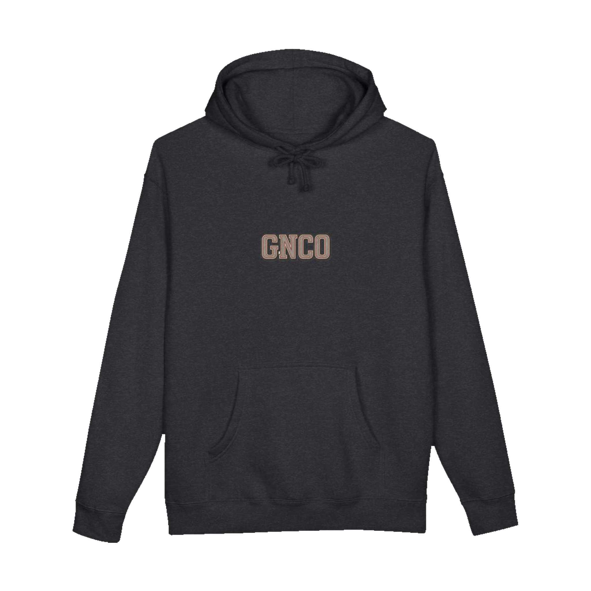 Front GNCO chest mark on BUILT TO HAUL™ Concrete Mixer Hoodie in Charcoal Heather