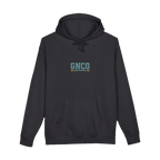 Front GNCO chest mark on BUILT TO HAUL™ Mining Haul Truck Hoodie in Charcoal Heather