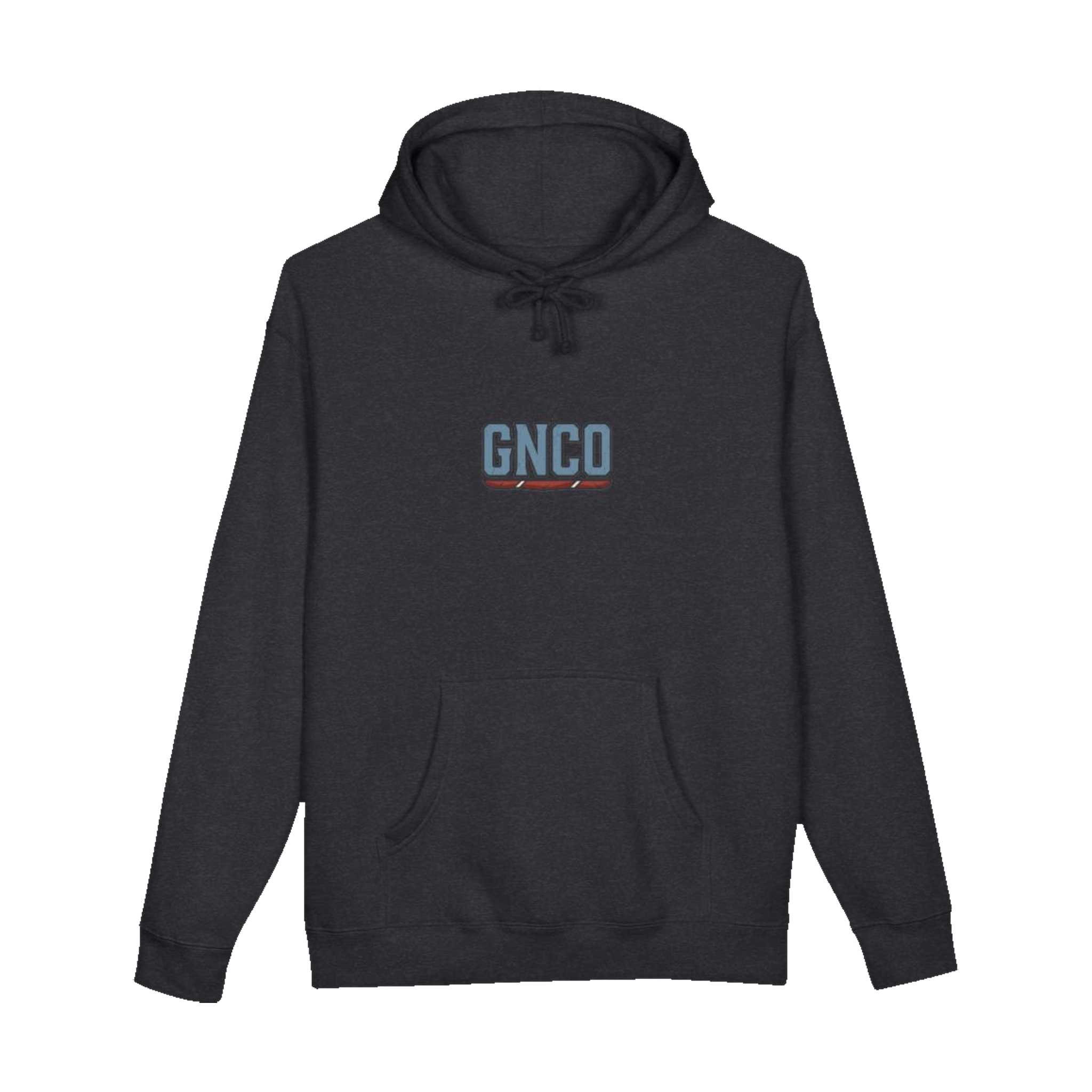 Front GNCO chest mark on BUILT TO HAUL™ Articulated Quarry Hauler Hoodie in Charcoal Heather