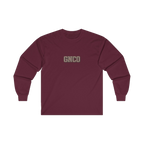 Front GNCO chest mark on BUILT TO HAUL Concrete Mixer Heavy Cotton Long Sleeve in Maroon