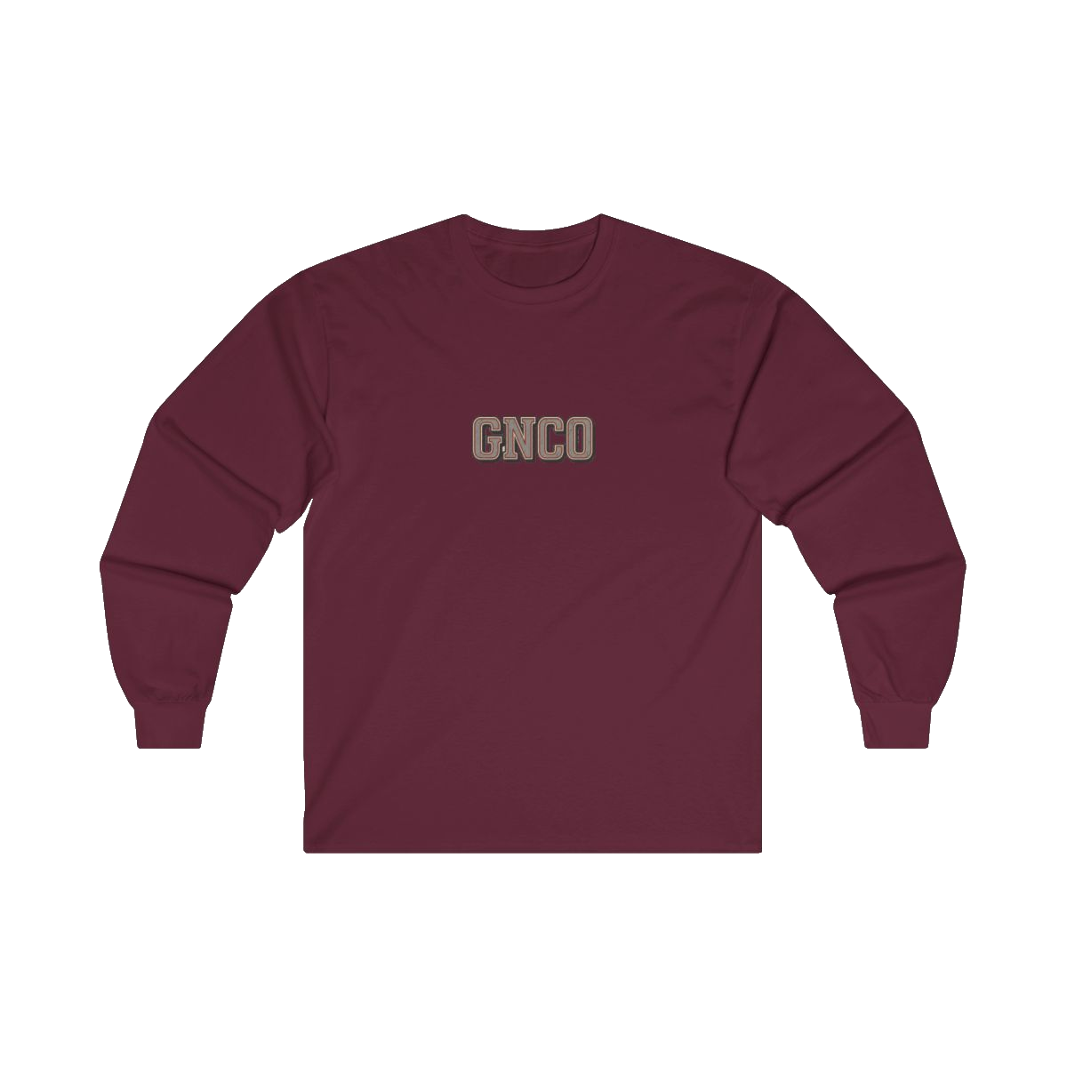 Front GNCO chest mark on BUILT TO HAUL Concrete Mixer Heavy Cotton Long Sleeve in Maroon