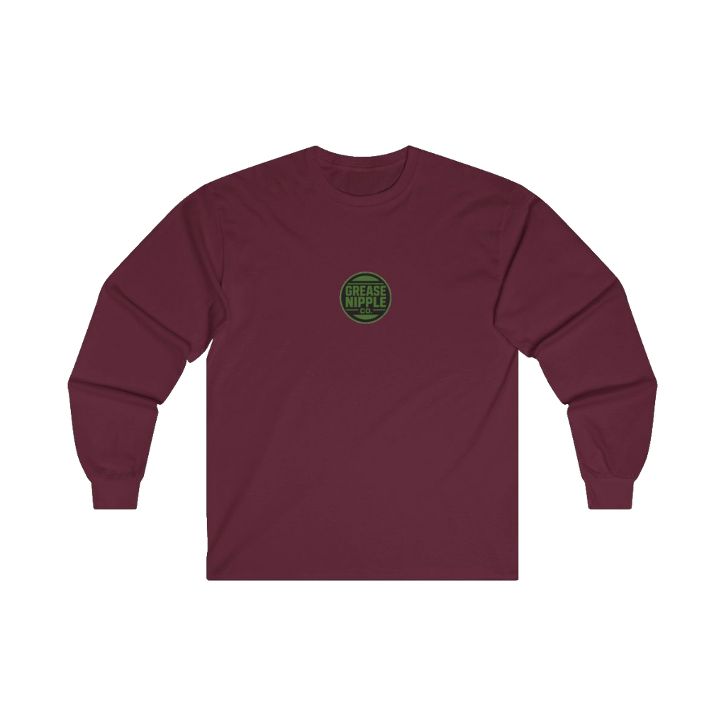 Front GNCO chest mark on DIESEL ADDICT Thermal Break Heavy Cotton Long Sleeve in Maroon
