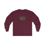 Front GNCO chest mark on BUILT TO HAUL Forestry Log Forwarder Heavy Cotton Long Sleeve in Maroon