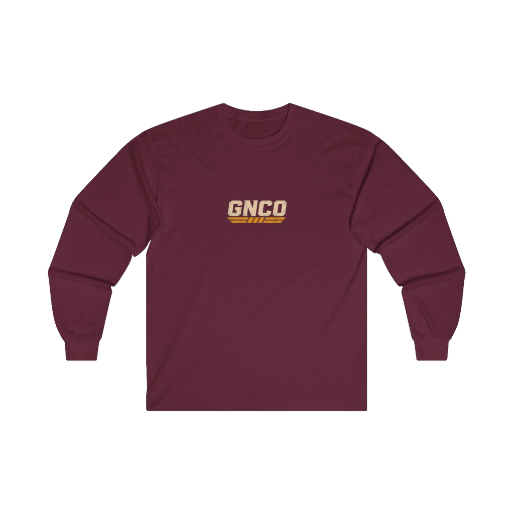 Front GNCO chest mark on BUILT TO HAUL Transformer Heavy-Haul Heavy Cotton Long Sleeve in Maroon