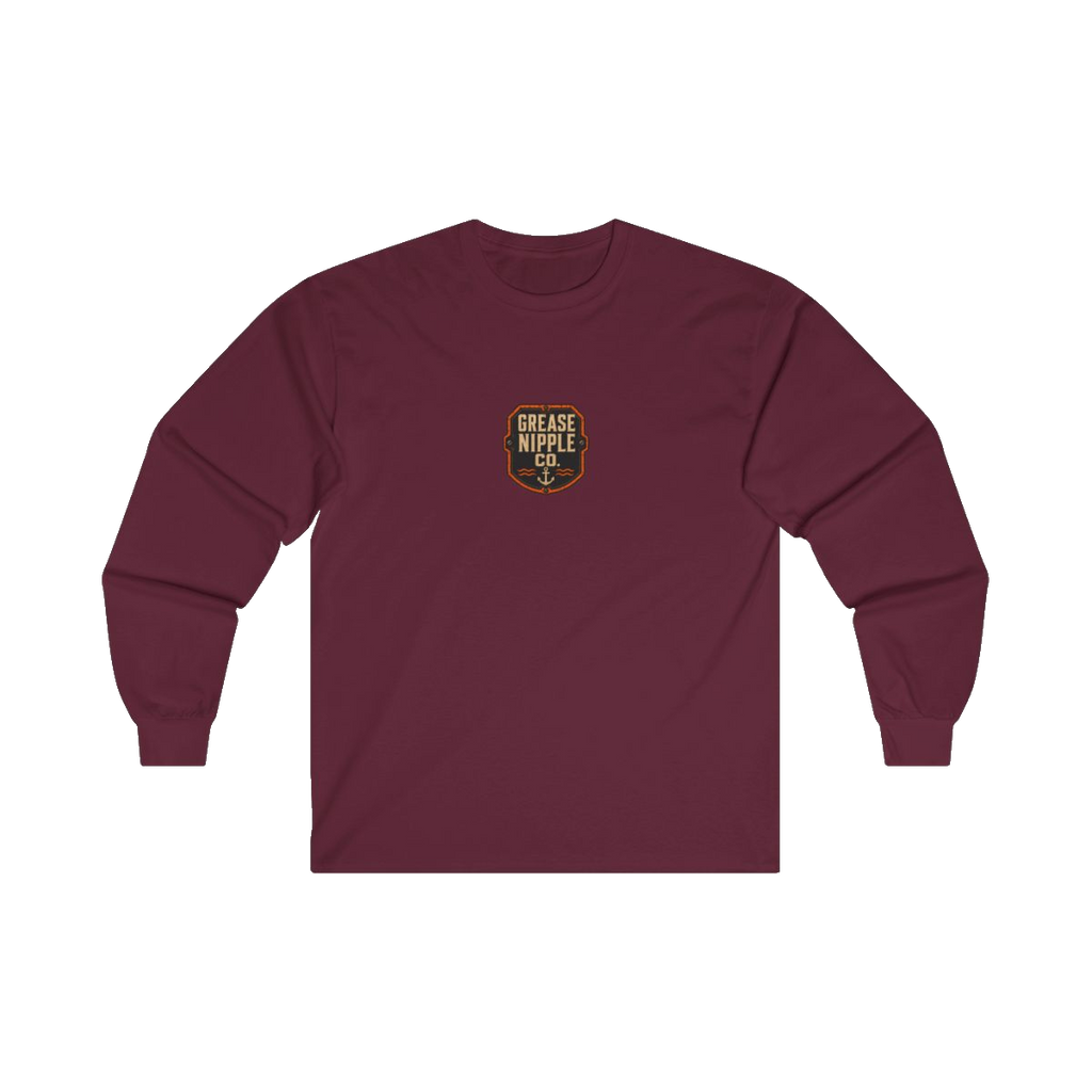 Front GNCO chest mark on DIESEL ADDICT Lake Freighter Heavy Cotton Long Sleeve in Maroon