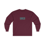 Front GNCO chest mark on BUILT TO HAUL Mining Haul Truck Heavy Cotton Long Sleeve in Maroon