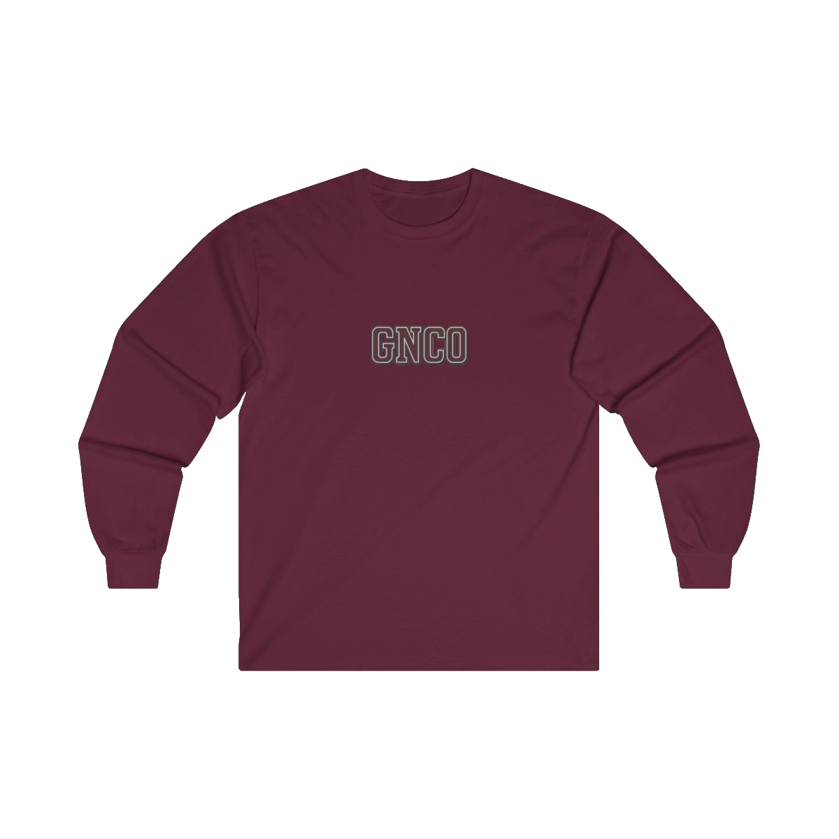 Front GNCO chest mark on BUILT TO HAUL Telehandler Heavy Cotton Long Sleeve in Maroon