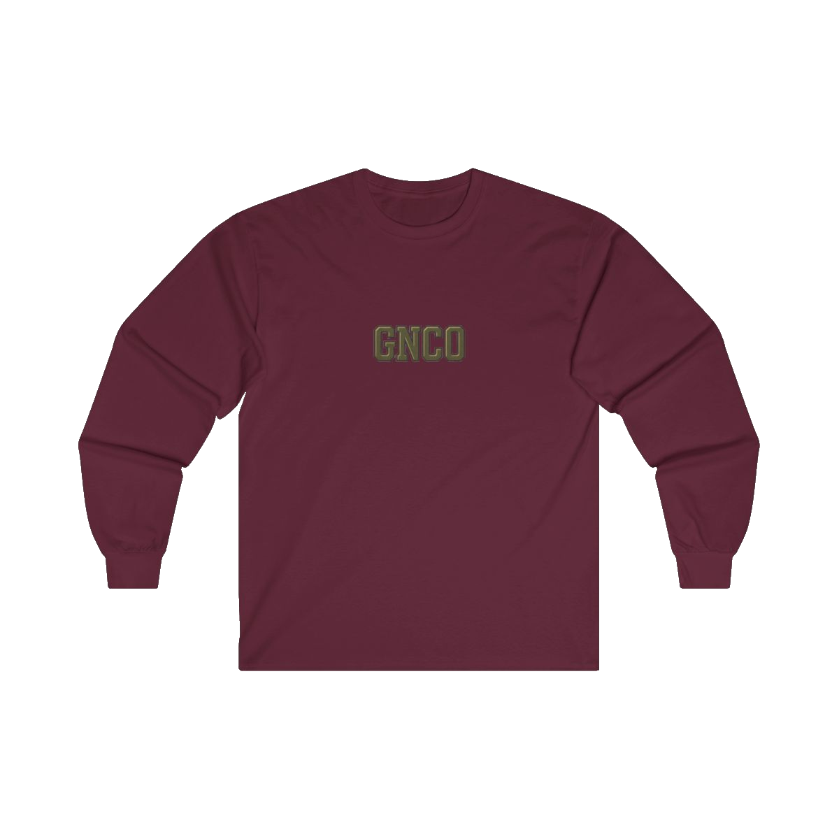 Front GNCO chest mark on DIESEL ADDICT Motor Grader Heavy Cotton Long Sleeve in Maroon