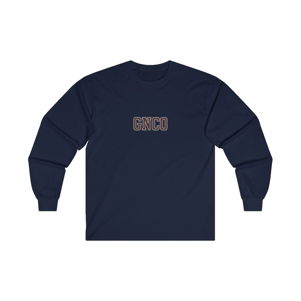 Front GNCO chest mark on BUILT TO HAUL Telehandler Heavy Cotton Long Sleeve in Navy