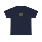 Front GNCO chest mark on BUILT TO HAUL Forestry Log Forwarder Heavy Cotton Tee in Navy