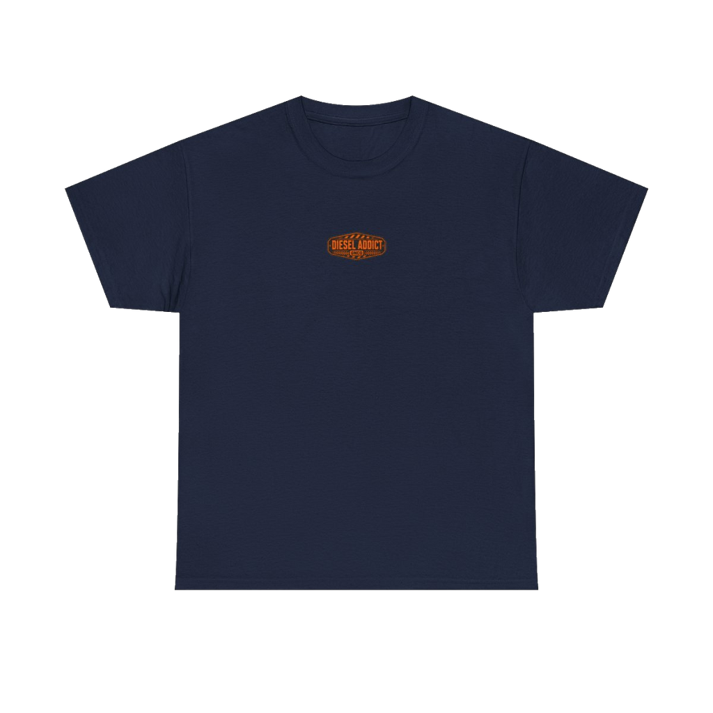 Front GNCO chest mark on DIESEL ADDICT Quarry Haul Truck Heavy Cotton Tee in Navy