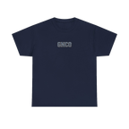 Front GNCO chest mark on BUILT TO HAUL Wheel Tractor-Scraper Heavy Cotton Tee in Navy